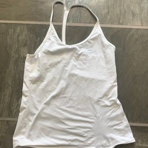White Nike T Back Tank